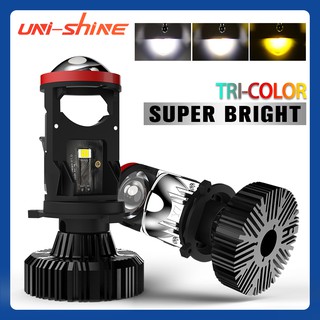 Y7S ไฟ Led โปรเจคเตอร์สามสี H4 Hb2 9003 Hi/Lo Beam Super Bright 3000K 4300K 6000K 12V 2 ชิ้นสําหรับติดด้านหน้ารถยนต์