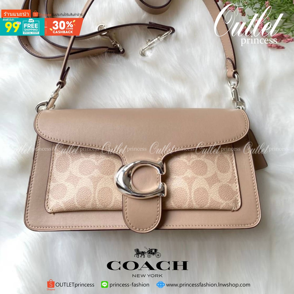 COACH Coach tabby convenience shoulder bag crossbody Product Details  Polished pebble leather Inside zip BEIGE