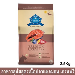 Buzz Netura Holistic Grain Free Salmon Adult [2.5kg] อาหารสุนัขโต พันธุ์พันธุ์กลาง-ใหญ่ เนื้อปลาแซลมอน เกรนฟรี