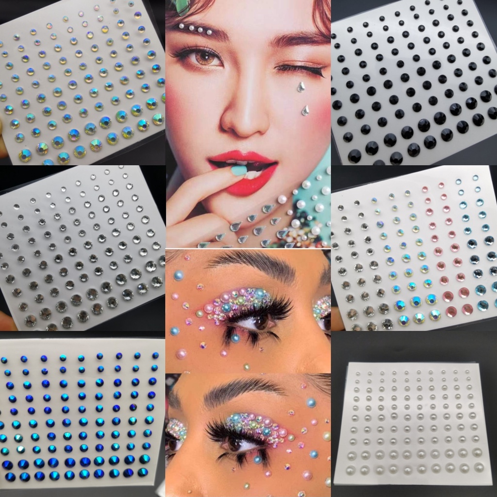 BEAUTY GLAZED สติกเกอร์เพชร พลอยเทียม ไข่มุก สําหรับติดตกแต่งดวงตา 2022