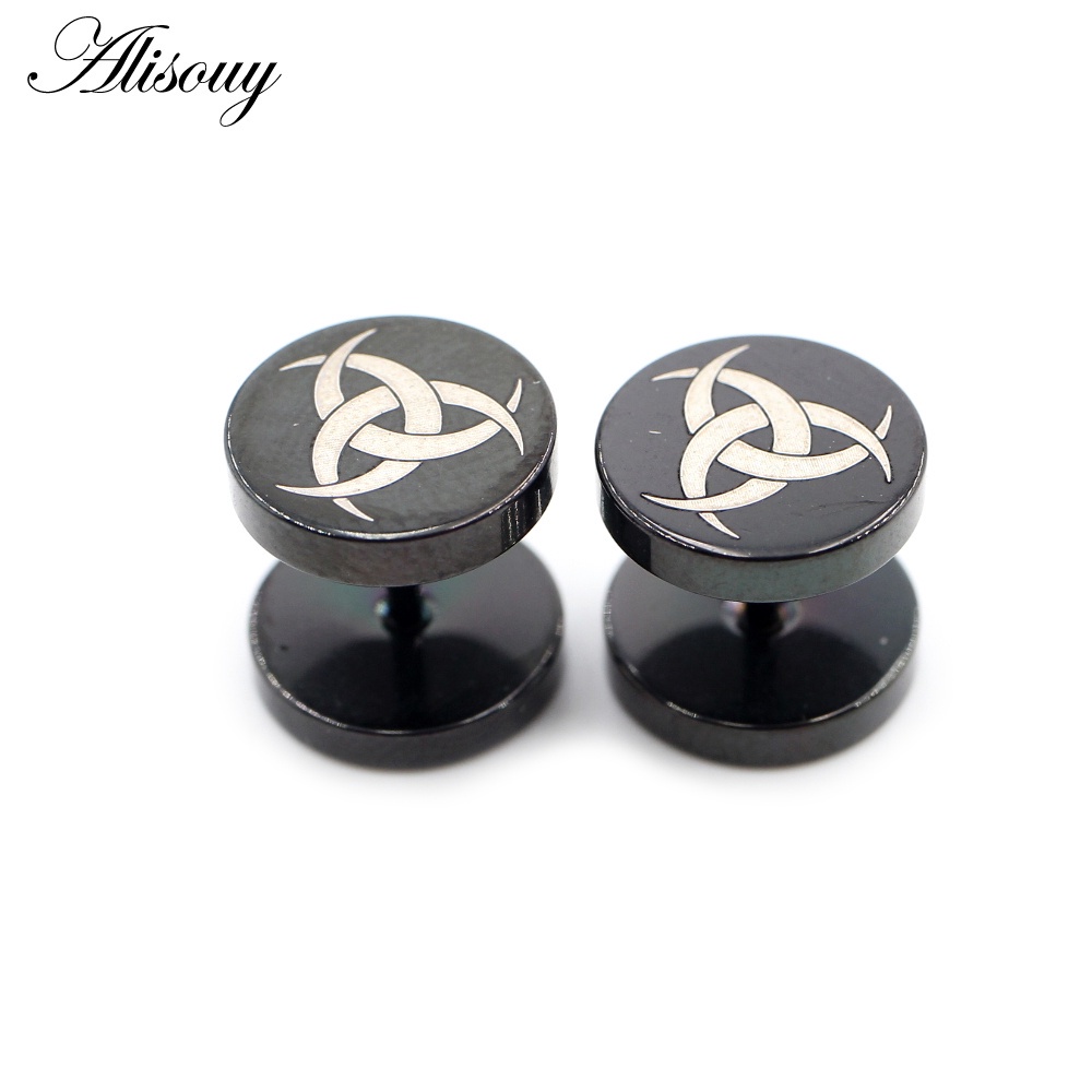 Alisouy 2 ชิ้นต่างหูสแตนเลส Moon ดอกไม้ Cross Star Lion Unisex ผู้ชายผู้หญิง Barbell Ear Stud ต่างหู Tragus Helix เจาะเครื่องประดับ - รูปที่ 4