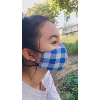 หน้ากากผ้า 3 ชั้น มีสายคล้องคอพร้อมชื่อผู้ใช้