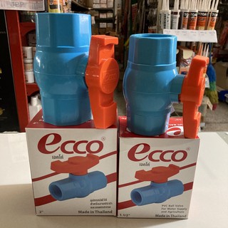 Top store บอลวาล์ว  แบบเกลียว วาล์วน้ำ วาล์วประปา  Ball valve PVC  ขนาด 1.1/2" 2"  ยี่ห้อ Ecco