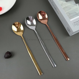 KITCHENWARE_NUMBER1 [พร้อมส่ง] ช้อนเกาหลี ช้อนสแตนเลสเกาหลีสีทอง สีโรส สีเงิน