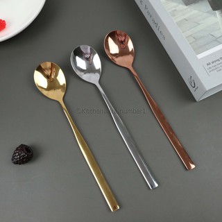 KITCHENWARE_NUMBER1 [พร้อมส่ง] ช้อนเกาหลี ช้อนสแตนเลสเกาหลีสีทอง สีโรส สีเงิน