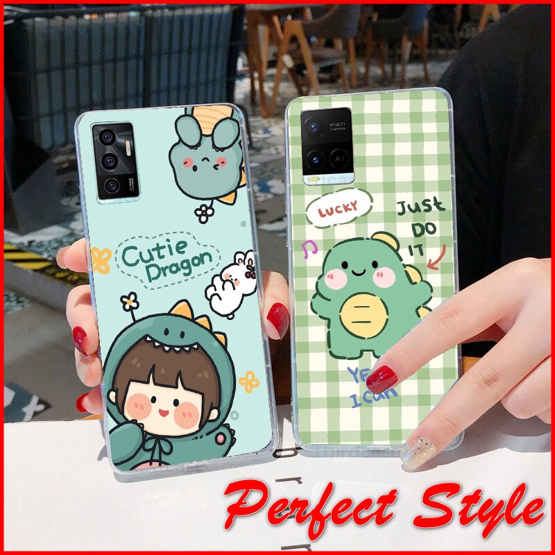 ไดโนเสาร์ UV เคสซิลิโคน Vivo Y55 Y21 Y21s V15 V15s Y17 Y20 Y20i Y20s V20 V21 Y53s Y72 5g