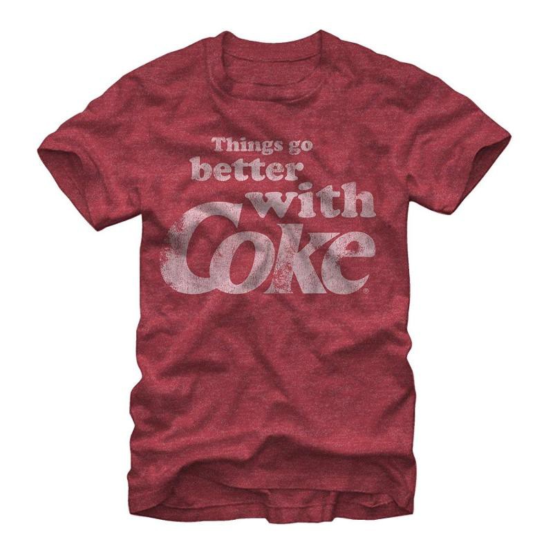 เสื้อยืดวินเทจใหม่ เสื้อยืดลําลอง แขนสั้น พิมพ์ลาย Coca Cola Things Go Better With Coke สไตล์คลาสสิก สําหรับผู้ชายS-5XL