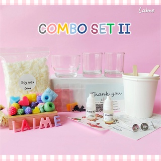 [Combo Set II] ชุดทำเทียนหอม Candle Making Kit จากไขถัวเหลือง 200 g แก้วปากกว้างและแก้วเป๊ก สุดค้ม