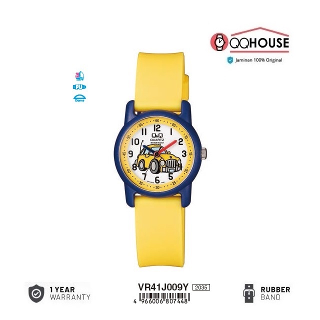Q&Q QNQ QQ VR41 VR41J VR41J009 VR41J009Y ANALOG KIDS WATCH RUBBER BAND CHILDRENS WATCH RUBBER STRAP
