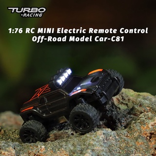 Turbo RACING 1:76 C81 1/76 RC RC MINI รีโมทคอนโทรลไฟฟ้า Off-Road โมเดลรถเดสก์ท็อปรถบรรทุกมอนสเตอร์ขนาดเล็ก