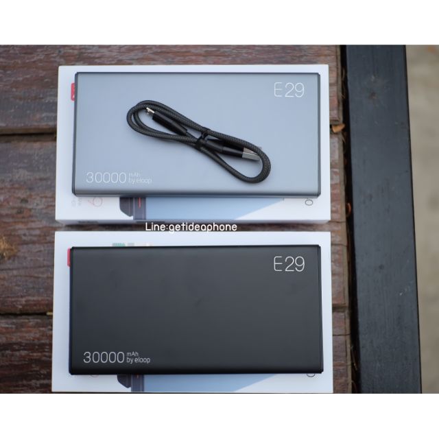 แบตสำรอง Eloop E29 ความจุ 30000 mAh รองรับระบบชาร์จเร็ว Quick Charge3.0 และ PD(Power Delivery) ของ iphone 8/8+/X