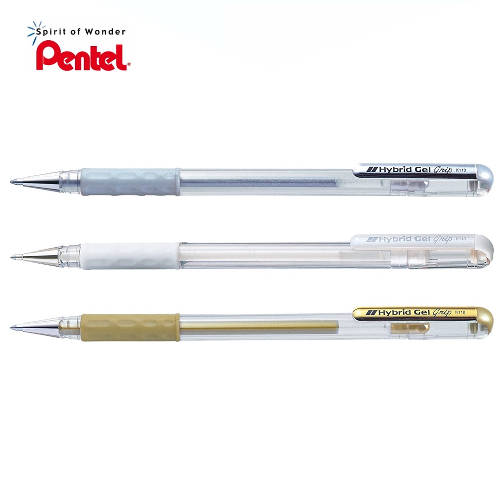 Pentel ปากกาไฮบริดเจล เพนเทล Hybrid Gel Grip 0.8mm K118