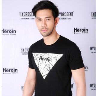 ค่าของเงินHeroin เสื้อยืดสีดำ รุ่นสามเหลี่ยมS-3XL