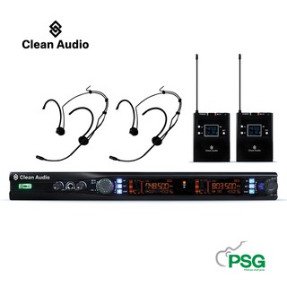 Clean Audio CA-M2 BODY PACK QE-3 Head Set Dual channels Microphone Wireless System