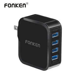 FONKEN หัวอะแดปเตอร์ชาร์จ USB 4 พอร์ต ชาร์จไว 3.0 35W US ปลั๊ก