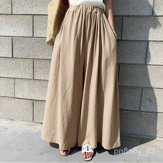 【New Summer Products Special Offer】Summer Women's Fashion Solid Color Linen Wide-Leg Pants Casual Pants Pants Women's Pa