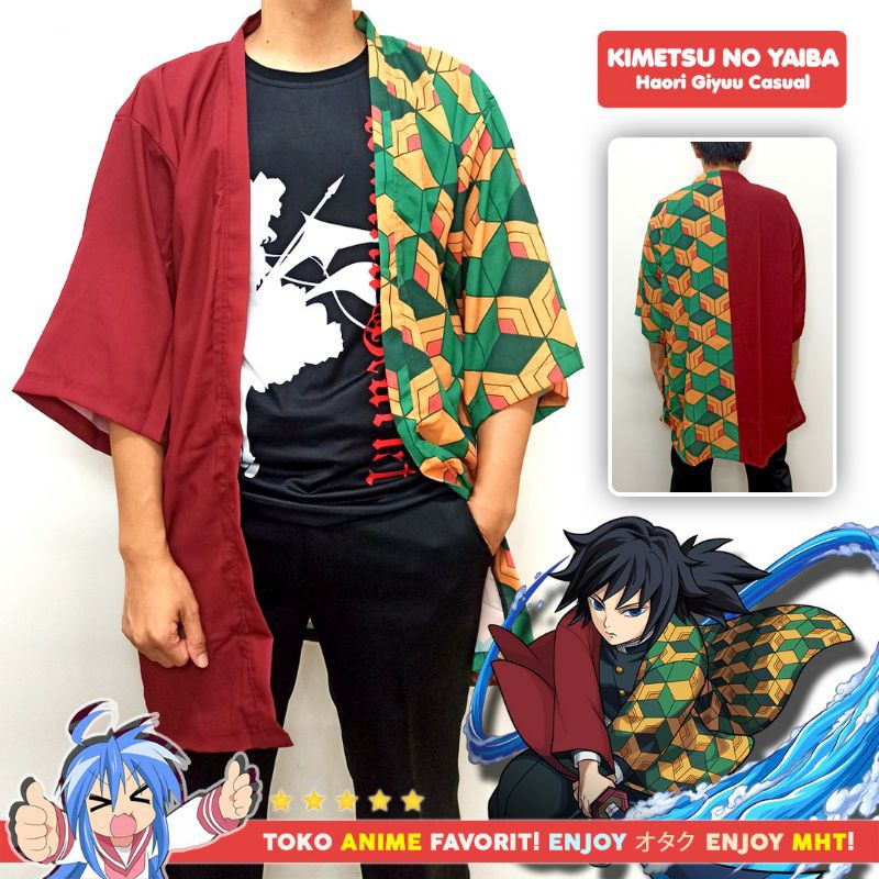 Haori Anime - Loose Kimono Kimetsu no Yaiba - สไตล์ Giyu Tomioka