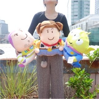 YTหมอนซุกมือ Woody วู้ดดี้ &amp; Buzz Lightyear บัสไลท์เยียร์ &amp; Greenman กรีนแมน Cheerful Toy Story 13นิ้ว