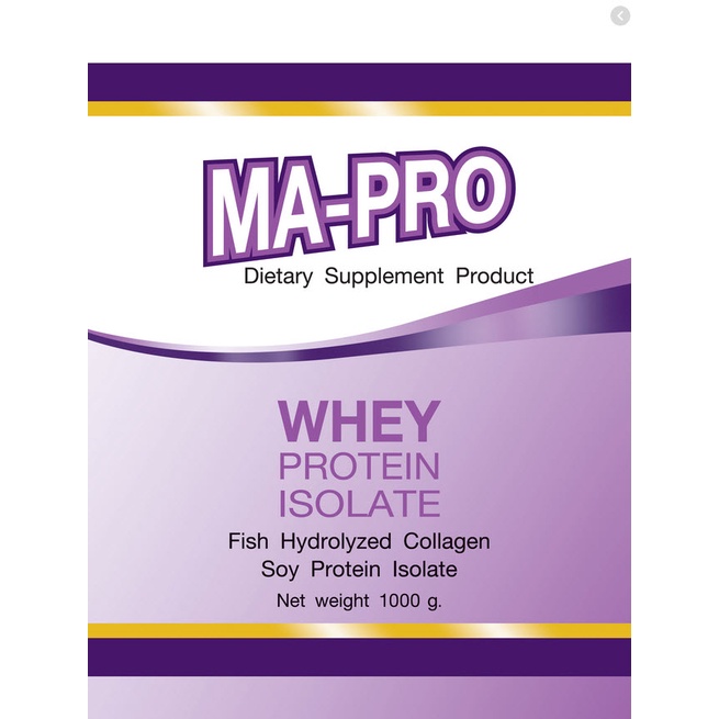 MA PRO Whey Protein Isolate มาโปร เวย์โปรตีน ไอโซเลต ผสมคอลลาเจน 1KG อาหารเสริมเพิ่มกล้ามเนื้อและเพิ