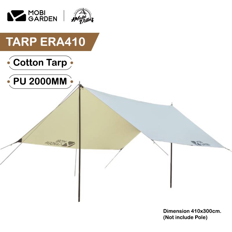 Mobi Garden Tarp ERA410 ขนาด 410x300cm. ผ้าTC (Cotton35%,Polyester65%) กันน้ำ PU 2000 mm. (จัดส่งไวจ