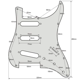 Fleor 11-Hole SSS Guitar Pickguard Pick Guard Scratch Plate & Pickguard Screws for FD ST Guitar Parts, 13 สีให้เลือก