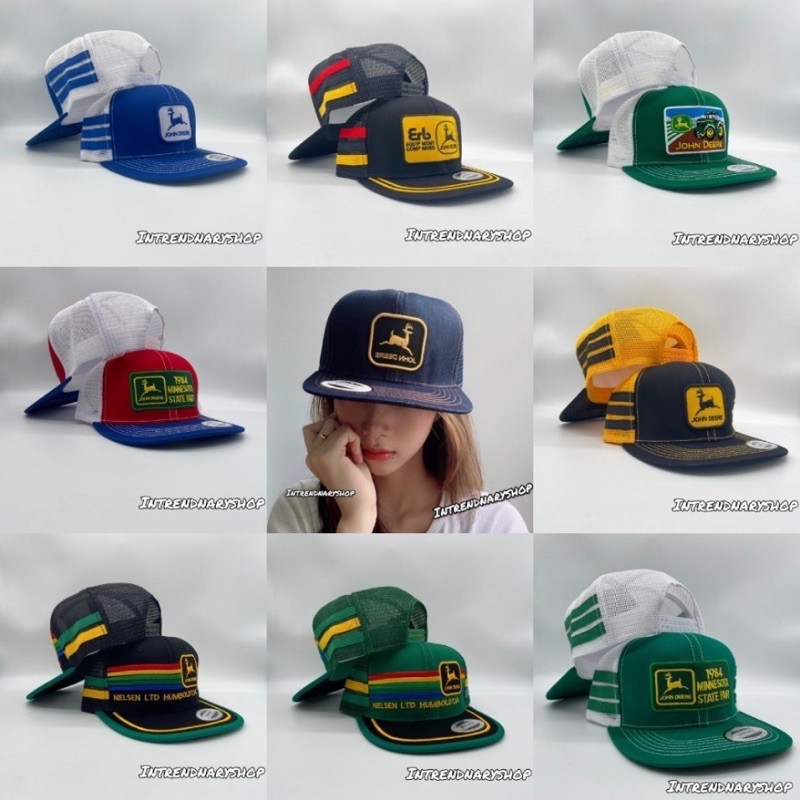 หมวกตาข่าย แนววินเทจ โลโก้ รูปกวาง Snapback HIPHOP