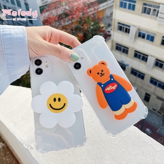 cartoon cute Silicone mobile phone bracket phone holder Smiley&amp;Little bear Two-piece suit