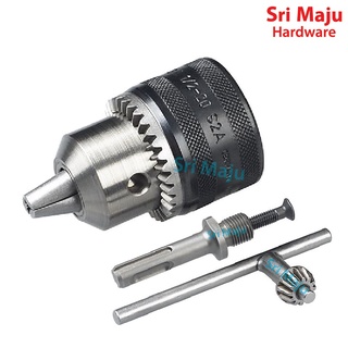 Maju 9005 ชุดอะแดปเตอร์หัวจับดอกสว่าน SDS พร้อมอะแดปเตอร์กุญแจ สําหรับ Bosch Makita GBH Drill Kepala Gerudi 3 ชิ้น