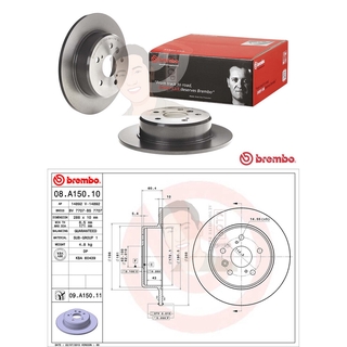 08 A150 11 จานเบรค ล้อ R (ยี่ห้อ BREMBO) รุ่น UV TOYOTA Harrier 2.4 3.0 ปี1998-2003*ราคาต่อข้าง