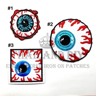 👁 ตัวรีดติดเสื้อ ตัวรีดลูกตา ลายการ์ตูน ตา ดวงตา ผี ปีศาจ WOP eyeball Eye Patch งานปัก DIY ตัวรีด อาร์มติดเสื้อ กระเป๋า