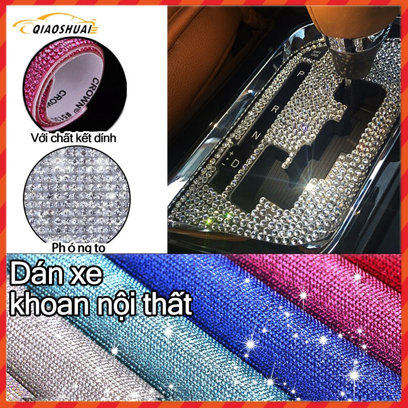 สติกเกอร์เพชรคริสตัล พลอยเทียม สองด้าน 24x20 ซม. DIY สําหรับติดตกแต่งรถยนต์
