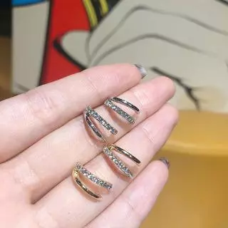 ต่างหูประดับเพชร แฟชั่น สไตล์เกาหลี เครื่องประดับ