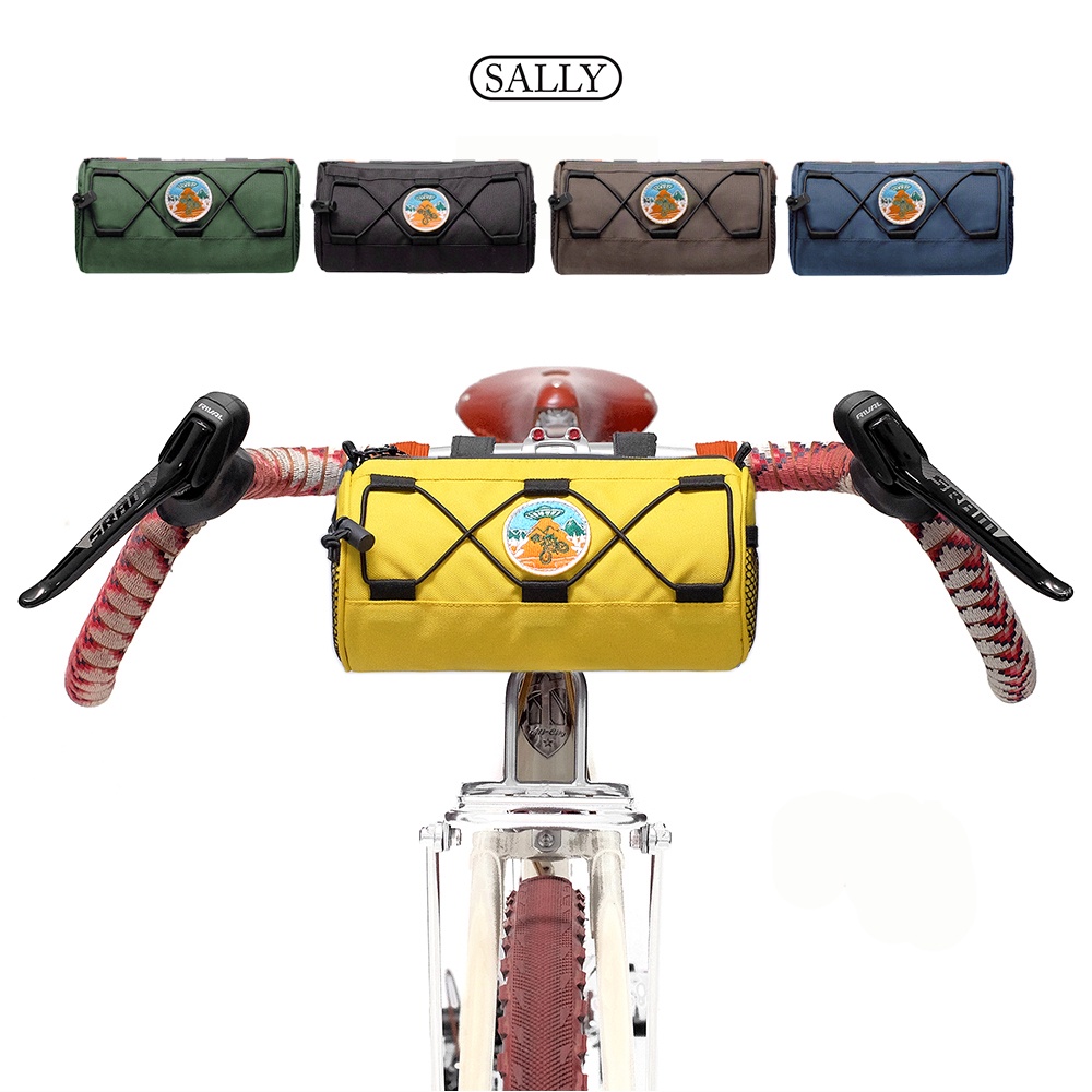 SALLY KEANO tubular handle bag - กระเป๋าใส่แฮนด์จักรยานแบบพับได้ กรวด mtb fixie จักรยานเสือหมอบ ฯลฯ