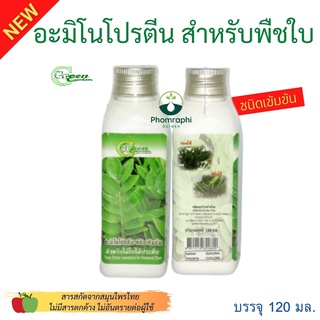 สมุนไพรป้องกันแมลง สำหรับพืชใบ ชนิดเข้มข้น 120 ml. อะมิโนโปรตีน ปุ๋ย น้ำยาเร่งใบ ผสมน้ำก่อนใช้งาน