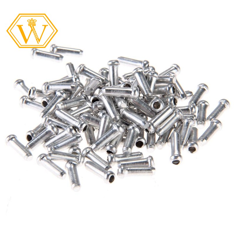 Stock100x Bicycle Bike Shifter Brake Cable Tips Caps End Crimp Silver