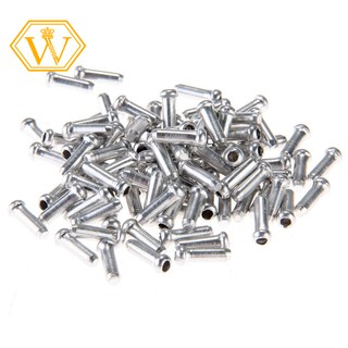 🌀Stock🌀100x Bicycle Bike Shifter Brake Cable Tips Caps End Crimp Silver