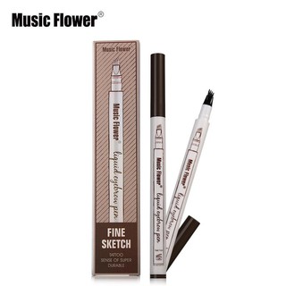 FG Music Flower 3 Head Eyebrow Pen Tattoo Pen 3 Color Waterproof Fork Tip Makeup