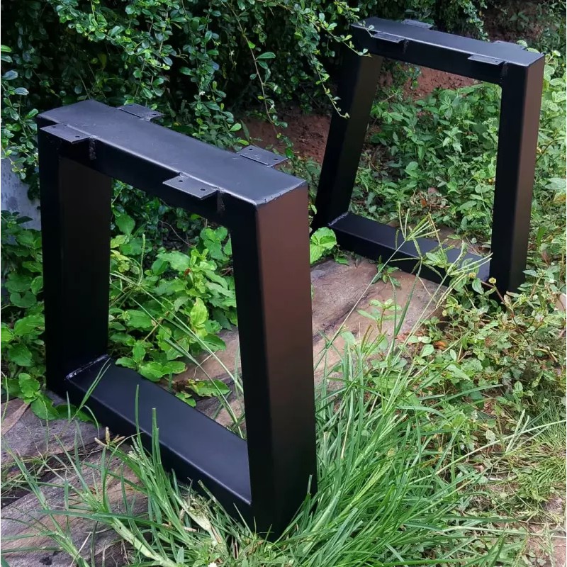 MPT2Wood-Steel ขาโต๊ะเหล็ก โต๊ะล๊อฟท์ สำเร็จรูป ขาเก้าอี้ ขนาด ก30xส40ซม(1คู่) เหล็กกัลวาไนท์ 3"x1.5"นิ้ว สีดำ