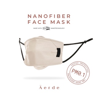 URBN Mask by Āerde (แอร์เด้) — Off-White / สีออฟไวท์ • หน้ากากนาโนไฟเบอร์ • กรองฝุ่นละออง 99.9% PM0.1