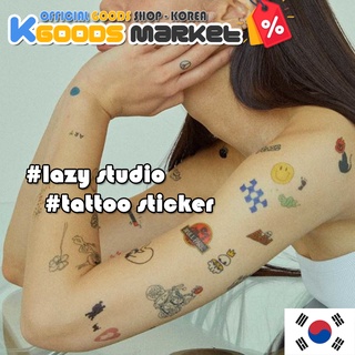 Lazystudio Tattoo สติ๊กเกอร์รอยสักชั่วคราวไร้น้ำ ผลิตในเกาหลี