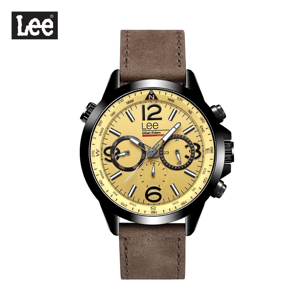 Lee นาฬิกาข้อมือ Metropolitan LES-M47DBL5-91 แบรนด์แท้ USA สายหนังสีน้ำตาล กันน้ำ ระบบอนาล็อก