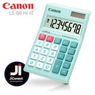 เครื่องคิดเลข Canon LS-88Hi III  จอแสดงผล LCD ขนาดใหญ่พิเศษ แสดงตัวเลข 8 หลัก  ออกแบบจอให้ลาดเอียง เพื่อองศาที่พอดี