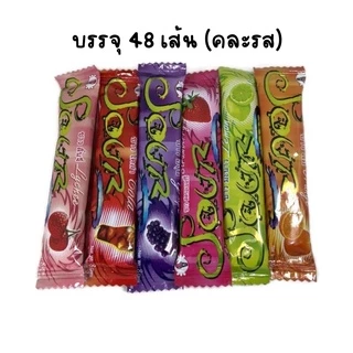(1 กระปุก) Balloon ลูกอมเปรี้ยว รสผลไม้ รสส้ม สตรอ มะนาว ลิ้นจี่ องุ่น โคล่า 1 กระปุก 48 เส้น