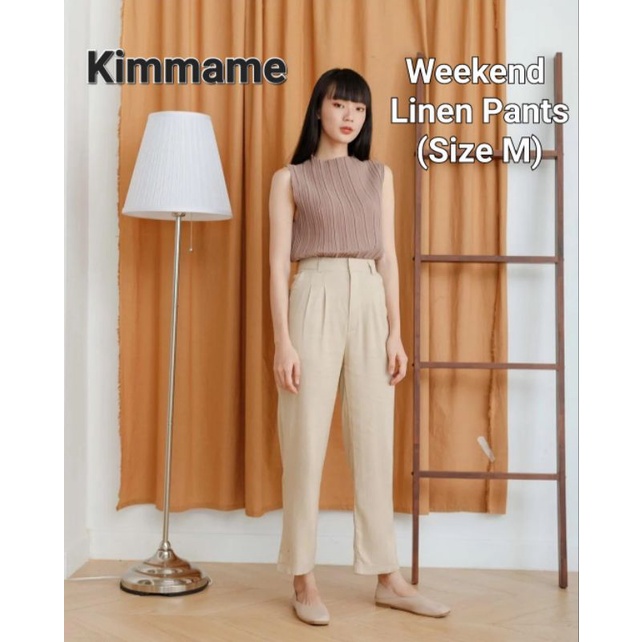 🤎[Used Once]🤎 Kimmame Weekend Linen pants สีครีม (Size M)