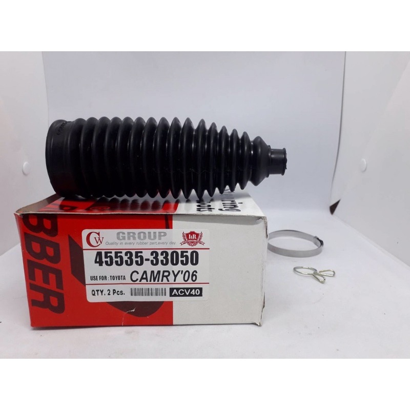 ยางกันฝุ่นแร็คพวงมาลัย TOYOTA   CAMRY   06  ACV 40  วงใน  1.4/5.3 ซม.ยาว  18 ซม  ราคา  อันละ  180  บ