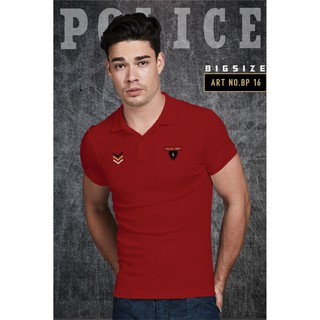 เสื้อโปโล Police Bigsize ทรง Slim fit  พอดีตัว  ผุ้ชาย/ผู้หญิง สีดำ,กรม,ขาว,เทา  (BP16)