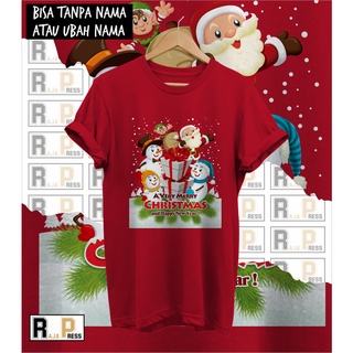 เสื้อยืดผ้าฝ้าย เสื้อยืด พิมพ์ลายคริสต์มาส SANTA MERRY CHRISTMAS สําหรับเด็ก และครอบครัว