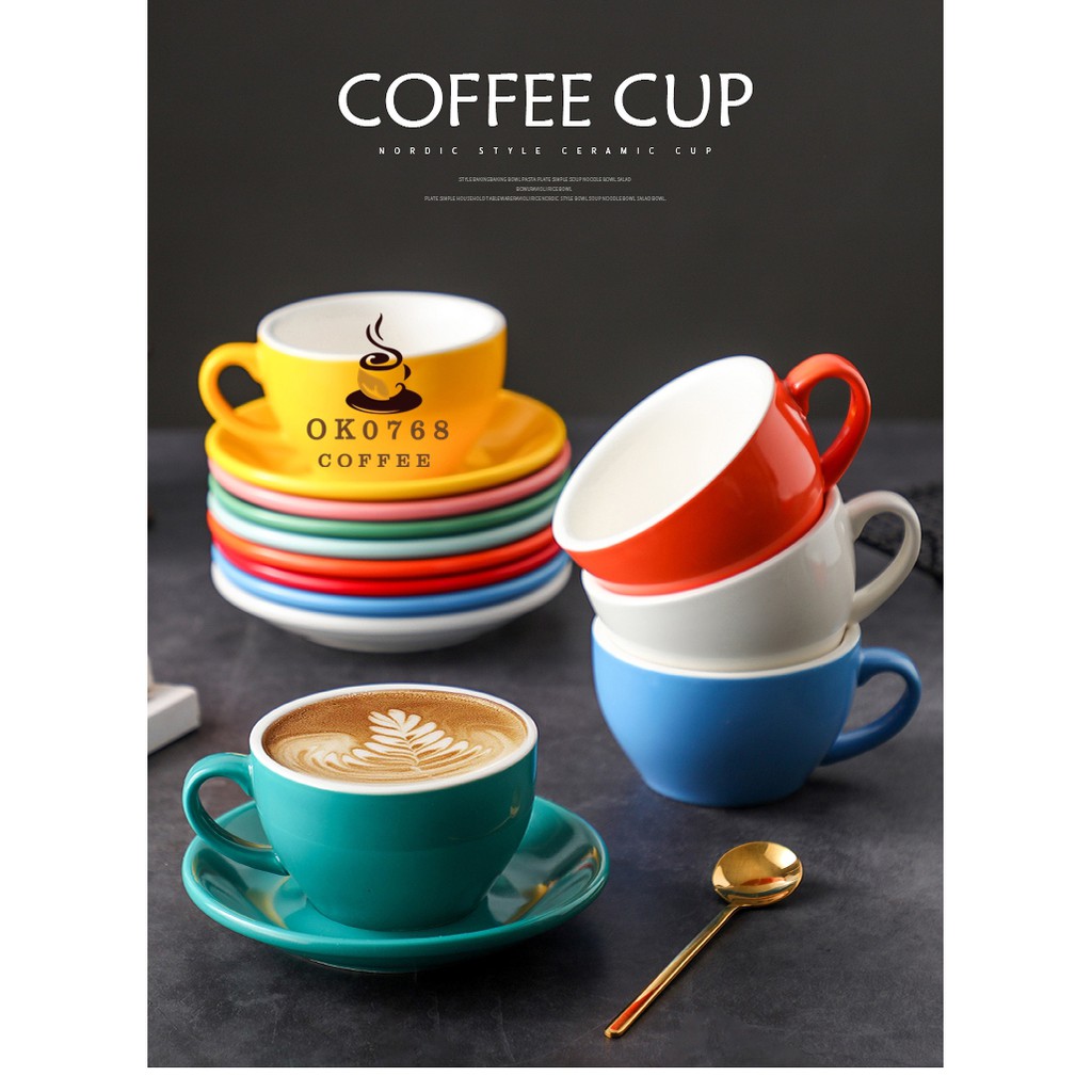 ถ้วยกาแฟสไตล์ยุโรป ชุดแก้วกาแฟเซรามิค 200/300ml. สินค้าพร้อมส่ง - รูปที่ 2