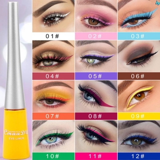 CmaaDu สีสันนีออนสีเขียวสีขาว Matte Liquid Eyeliner ดินสอ Waterproof แต่งหน้า Liquid Eye Liner สีฟ้าสีเขียวสีเหลือง Eyes เครื่องสำอาง Pen