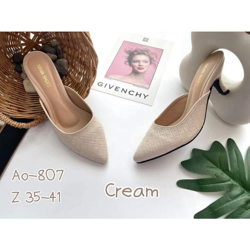 Niwa shoes รองเท้าสตรี ส้นสูง รหัสA0-807 หนังPU นิ่ม ใส่สบาย  ความสูง 2.5